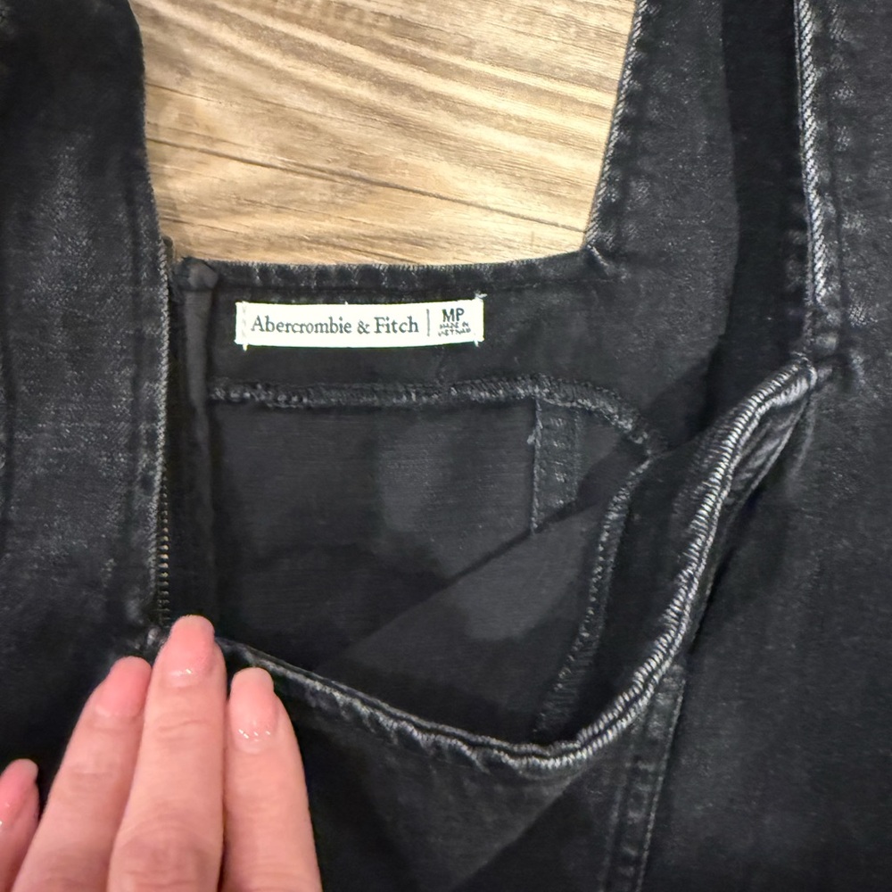 NWOT Abercrombie & Fitch Charcoal Denim Midi Dress Size M petite ~$110 - Picture 4 of 4